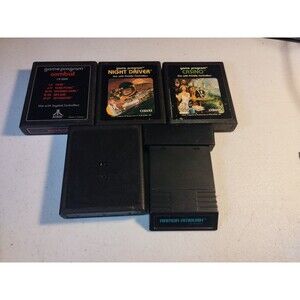 Atari 2600 Lot Of 5 Games - Tested & Work - Night Driver, Armor Ambush, Casino